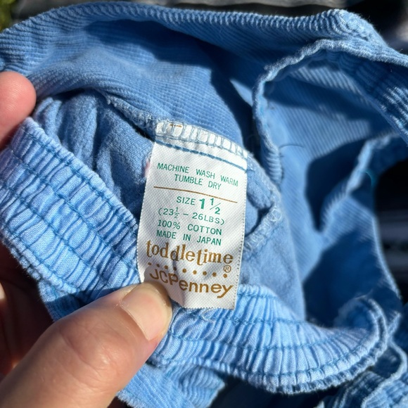 VTG TODDLE TIME BLUE CORDUROY BASEBALL PATCH OVERALLS BOYS SIZE 12 MONTHS - Picture 5 of 5